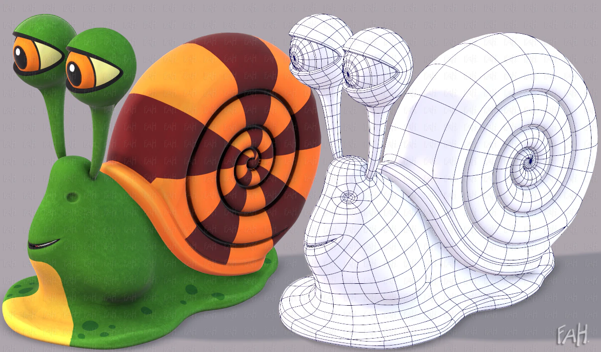 snail v01 3D Model .c4d .max .obj .3ds .fbx .stl .blend 