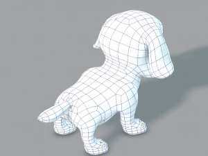 dog base cartoonv06 3D Model