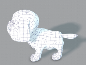 dog base cartoonv06 3D 模型