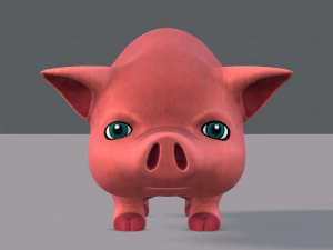 pig cartoon v03 3D Model