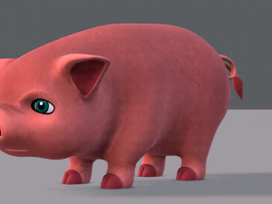 pig cartoon v03 3D Model