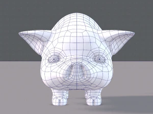 pig cartoon v03 3D Model