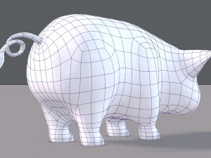 pig cartoon v03 3D Model