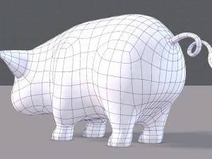 pig cartoon v03 3D Model