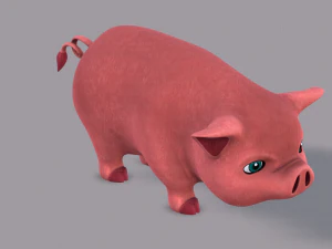 pig cartoon v03 3D Model