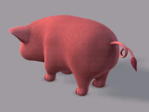 pig cartoon v03 3D Model