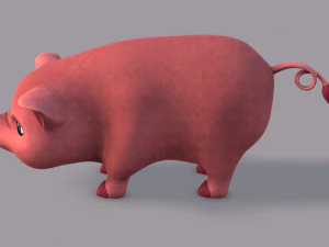 pig cartoon v03 3D Model