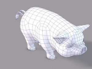 pig cartoon v03 3D Model