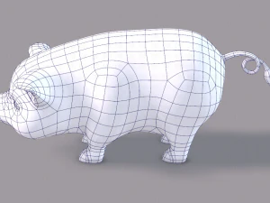 pig cartoon v03 3D Model