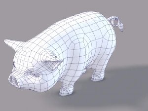 pig cartoon v03 3D Model
