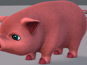 pig cartoon v03 3D Model