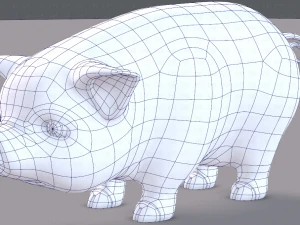 pig cartoon v03 3D Model
