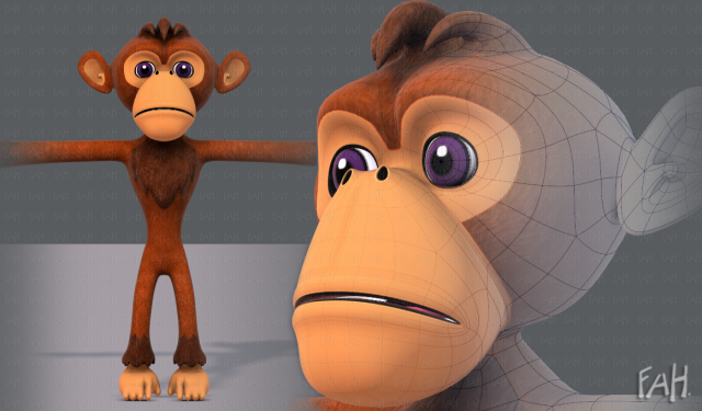 monkey v02 Modello 3D .c4d .max .obj .3ds .fbx .stl .blend 