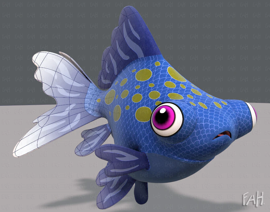 fish v02 3D Model .c4d .max .obj .3ds .fbx .stl .blend