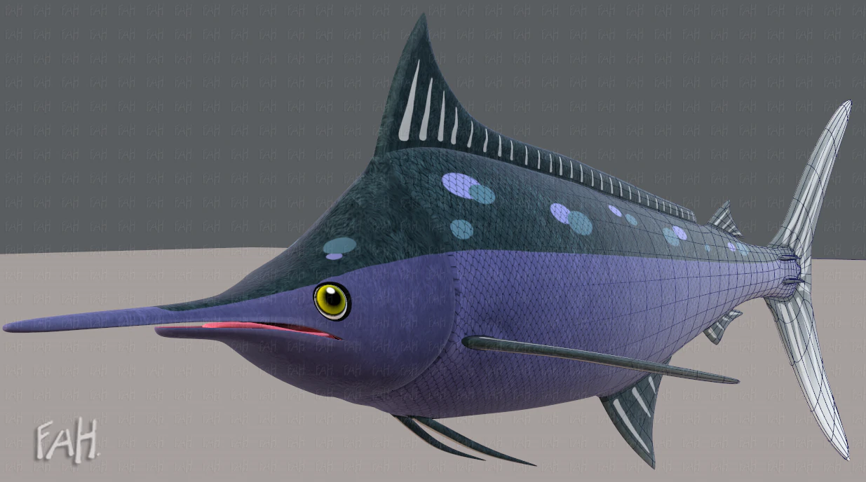fish v04 3D Model .c4d .max .obj .3ds .fbx .stl .blend