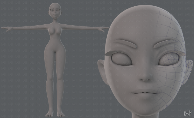 base mesh woman 19 Modelo 3D .c4d .max .obj .3ds .fbx .stl .blend 