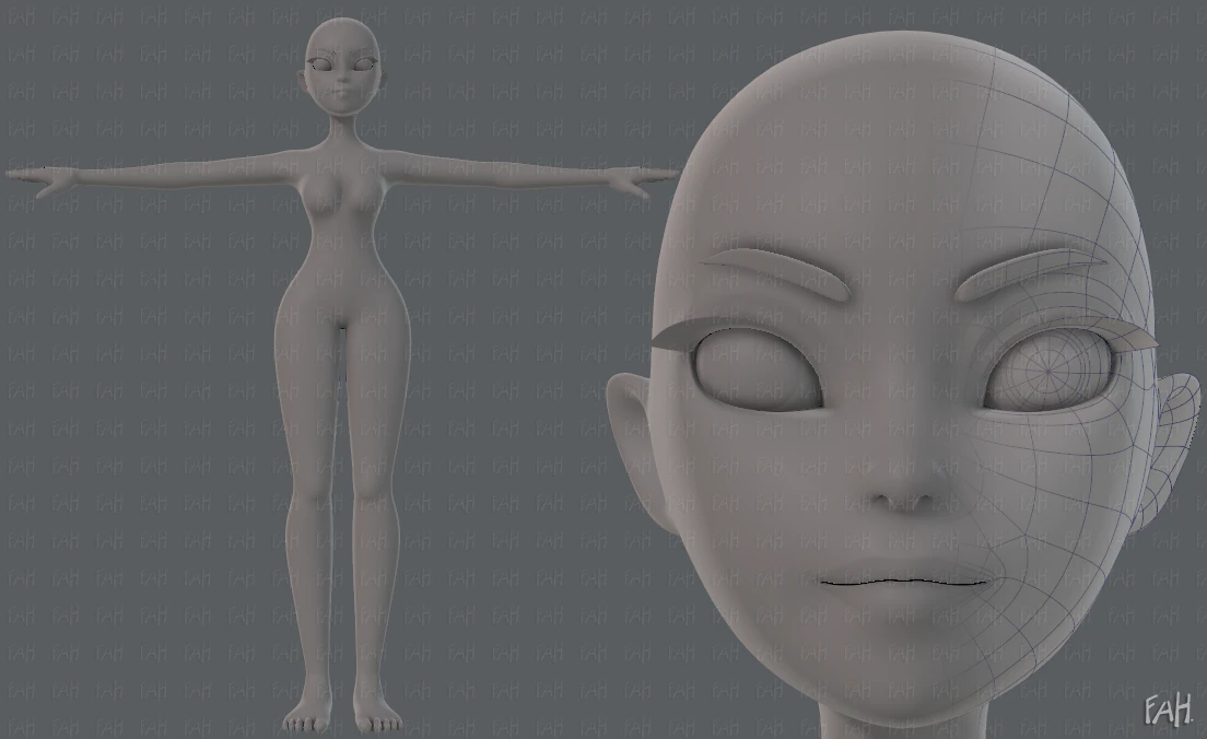 base mesh woman 19 3D Model .c4d .max .obj .3ds .fbx .stl .blend 