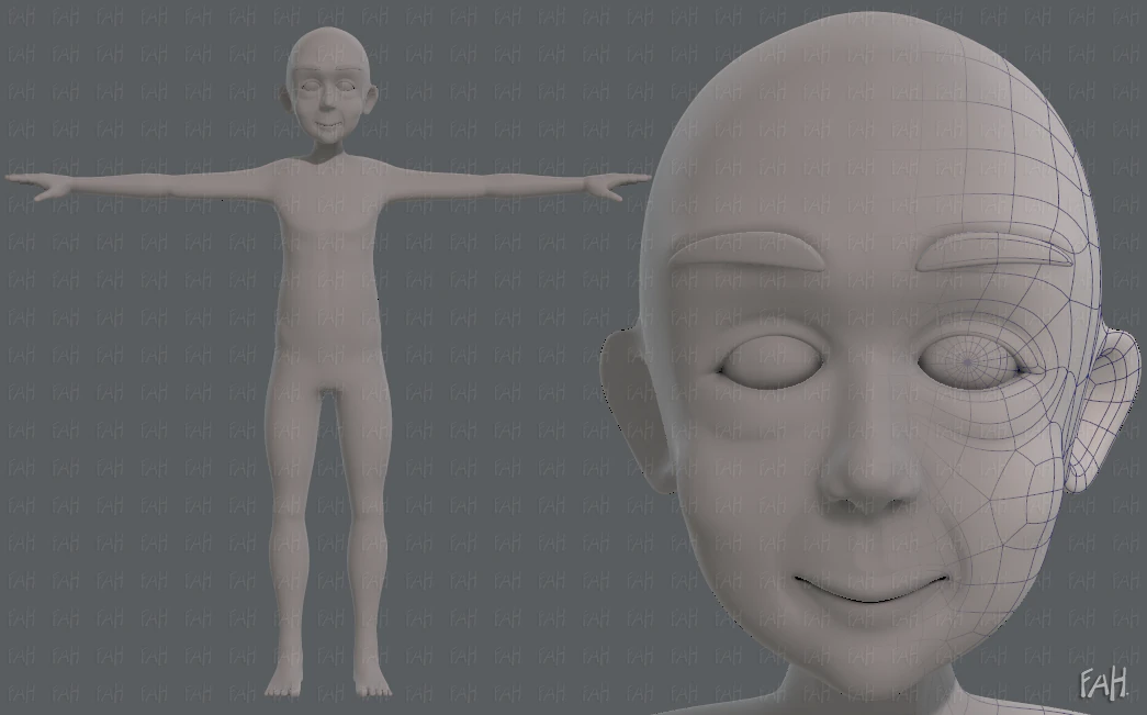 personaggio vecchio mesh base v07 Modello 3D .c4d .max .obj .3ds .fbx .stl .blend