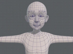 personaggio vecchio mesh base v07 Modello 3D