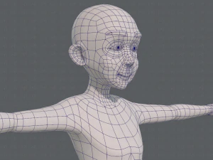 personaggio vecchio mesh base v07 Modello 3D