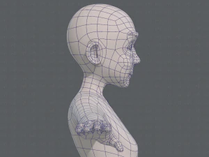 personaggio vecchio mesh base v07 Modello 3D