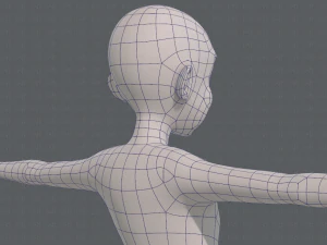 personaggio vecchio mesh base v07 Modello 3D