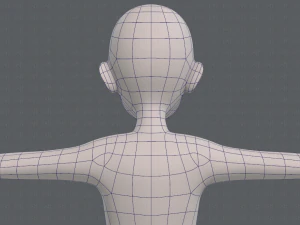 personaggio vecchio mesh base v07 Modello 3D