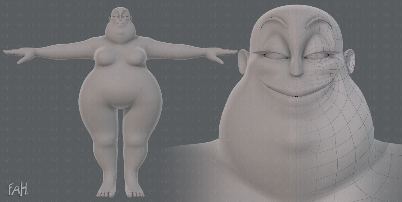 base mesh woman 20 3D Model .c4d .max .obj .3ds .fbx .stl .blend 
