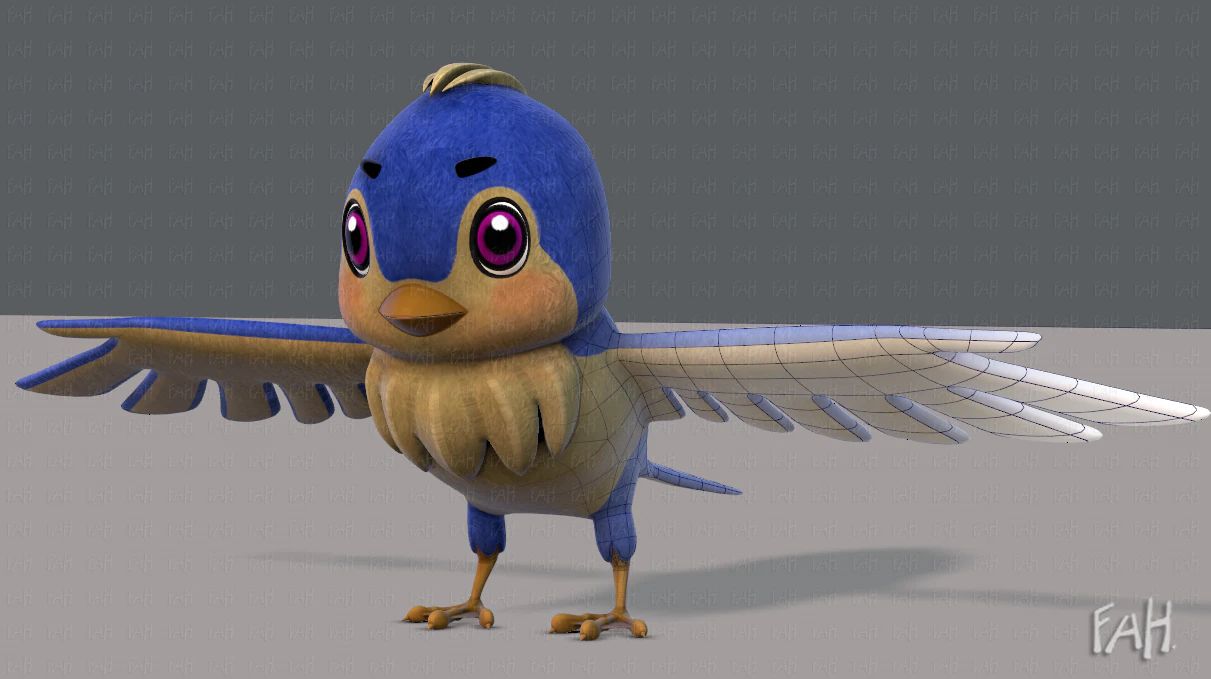 bird v01 3D Model .c4d .max .obj .3ds .fbx .stl .blend 