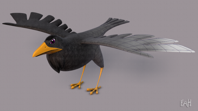 bird v02 3D Model .c4d .max .obj .3ds .fbx .stl .blend 