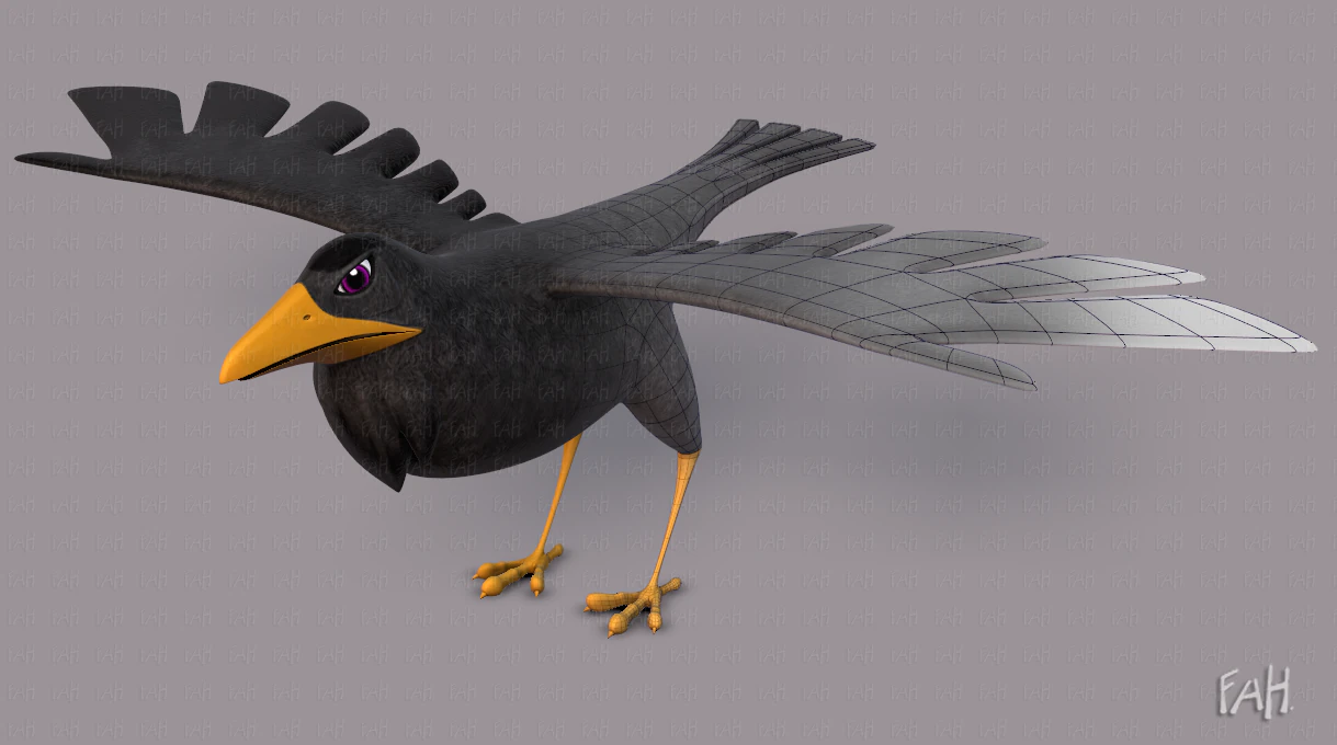 bird v02 3D Model .c4d .max .obj .3ds .fbx .stl .blend