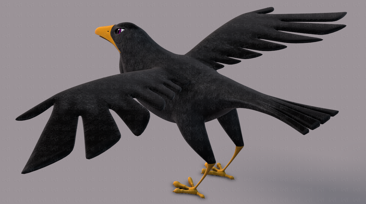 3d модель птицы