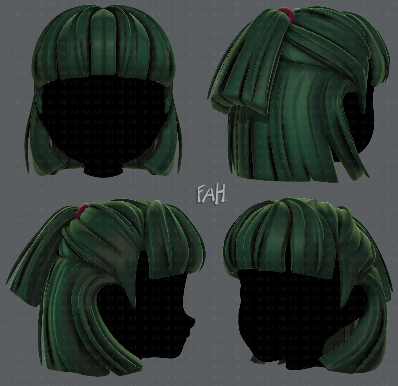 3d hair style for girl v63 3D Model .c4d .max .obj .3ds .fbx .stl .blend 