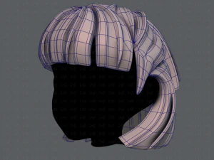 3d hair style for girl v63 3D Model