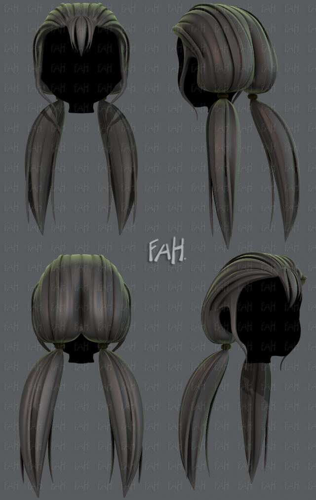 3d hair style for girl v64 3D Model .c4d .max .obj .3ds .fbx .stl .blend