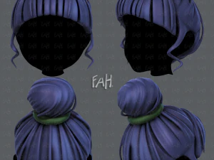 Fryzura 3D dla dziewczynki v65 Model 3D