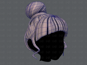 3d зачіска для дівчини v65 3D Модель