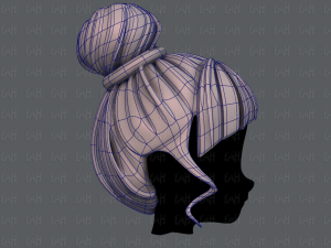 3d зачіска для дівчини v65 3D Модель