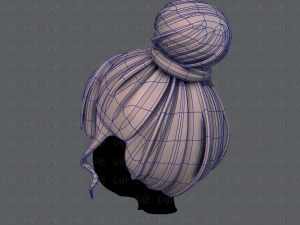 3d зачіска для дівчини v65 3D Модель