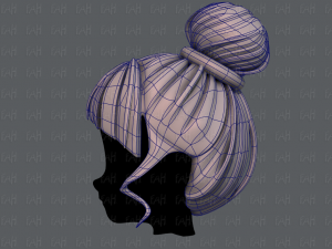 3d зачіска для дівчини v65 3D Модель