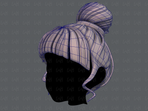 3d зачіска для дівчини v65 3D Модель