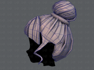 3d зачіска для дівчини v65 3D Модель