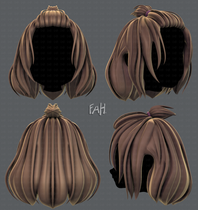 3d hair style for girl v66 Modelo 3D .c4d .max .obj .3ds .fbx .stl .blend 