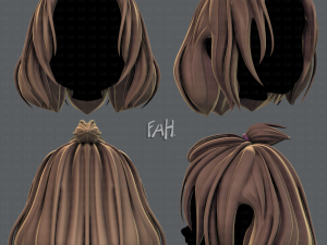 3d hair style for girl v66 3D Model
