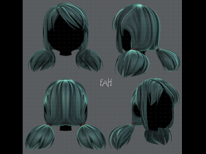 3d hair style for girl v67 3Dモデル