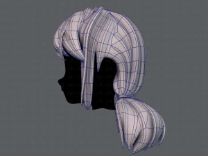 3d hair style for girl v67 3D Model