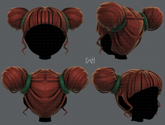 3d hair style for girl v68 Model 3D .c4d .max .obj .3ds .fbx .stl .blend 