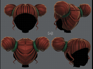 3d hair style for girl v68 3Dモデル