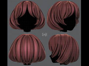 3d hair style for girl v69 3D Model