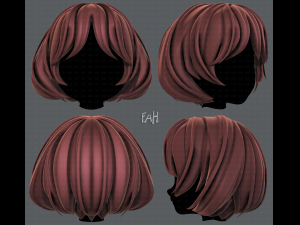 3d hair style for girl v69 Modelo 3D